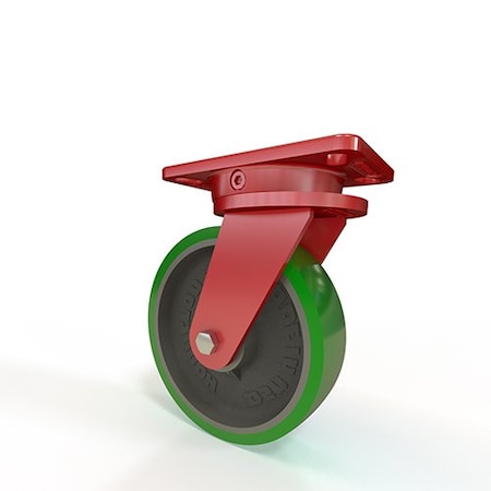 Hamilton Ergo-X2 Swivel Caster, 8" x 2" Duralast Polyurethane (95A) on Cast Iron Wheel S-ERGO-8DB