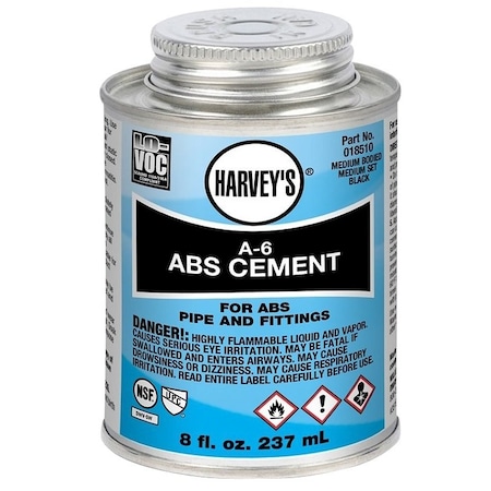 Wm H Harvey Co Cement Black ABS Harvey 8oz 018510-24