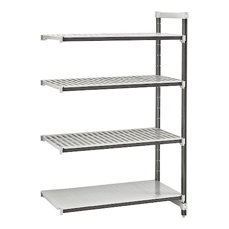 Cambro Shelving Unit, 28 in L, Speckled Gray EXA213064VS4480