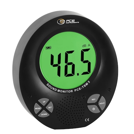 Pce Instruments Sound level monitor, 35-135 dB with A-weighting, MIN/MAX/ALARM, and 15 s audio log PCE-TSM 5