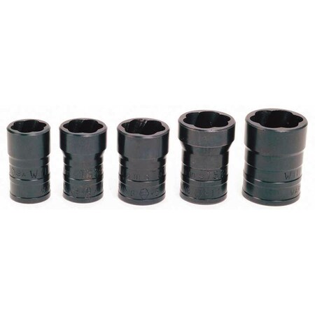 Williams Turbosocket Set, 1/2" D, 5pcs. SAE, JHWTSFS5005 JHWTSFS5005