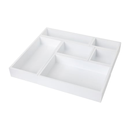 Martha Stewart Enzo 6 Piece Wooden Desk Drawer Organizer Set in White LY-68986-6-WH-MS