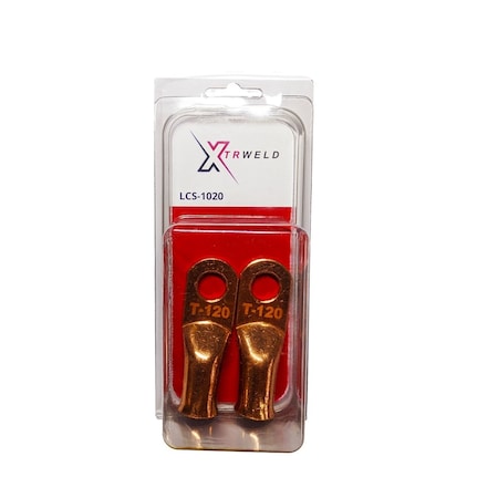 Xtrweld Lug Connector, Solder On, Style: T-120, AMP: 2PK LCS10-20DP