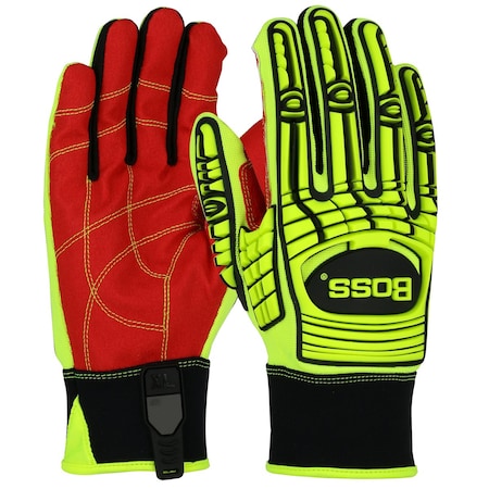 Boss Red PVC Grip Palm and Spandex Back, TPR Impact Protection 22090