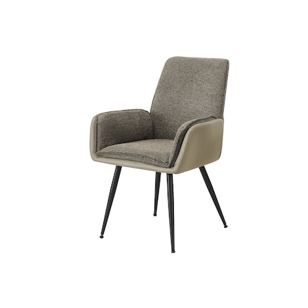 Monarch Specialties Dining Chair, 36-in. H, Upholstered, Dining Room, Kitchen, Brown Fabric, Taupe Leather Look, 2PK I 1182