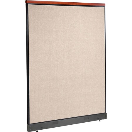 Global Industrial Interion Deluxe Office Partition Panel with Pass Thru Cable, 60-1/4"W x 77-1/2"H, Tan 277569PTN
