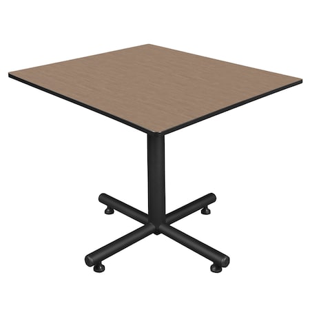 Regency Square Kobe X-Base Breakroom Table, 48 in W, 48 in L, Noble Oak TKB4848NO