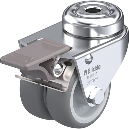 Zoro Select Dual Wheel Caster, Swivel, Term Rubber, 2 in, 176 lb LMDA-TPA 50G-FI