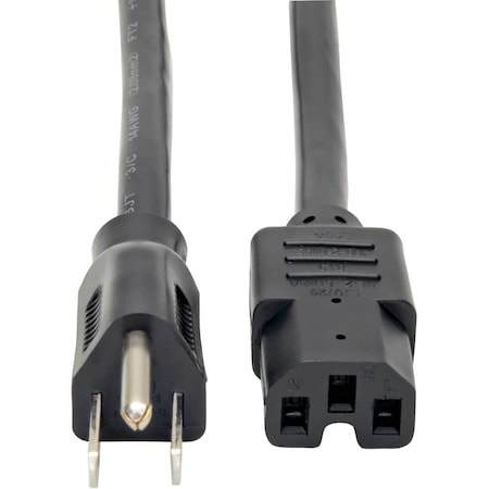 Eaton Tripp Lite Series Power Cord, NEMA 5-15P to C15 - Heavy-Duty, 15A, 125V, 14 AWG, 4 ft. 1.22 m, P019-004