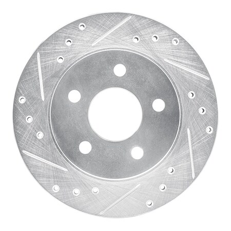 Dynamic Friction Co DFC Brake Rotor - Drilled and Slotted - Silver 631-54031L