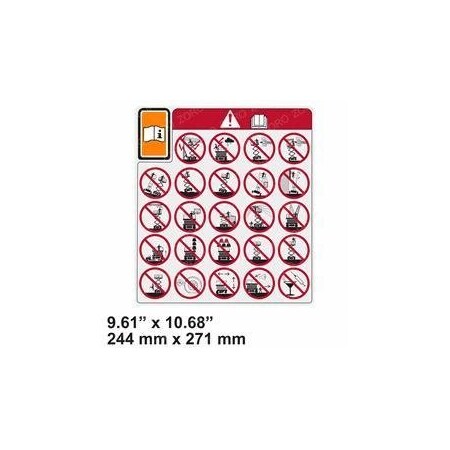 Skyjack REPLACEMENT DECAL, HAZARDS PICTORIALS 172677