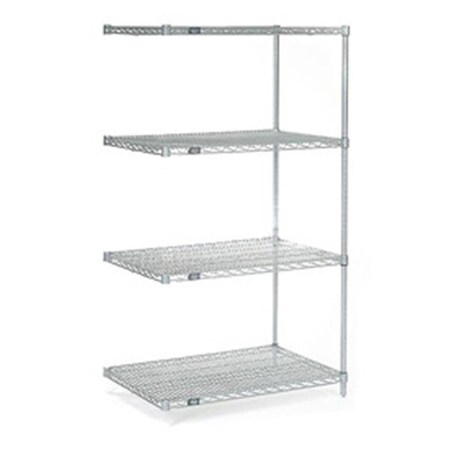 Nexel Poly-Z-Brite Wire Shelving Add-On - 24 x 18 x 63 in. - Clear 189300