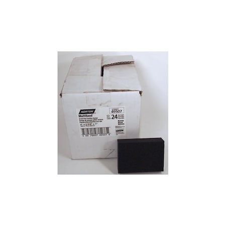 Norton Co MultiSand Sanding Sponge, 4 in L, 2-3/4 in W, Medium Black 49507