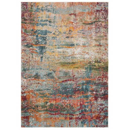 Safavieh Monaco Power Loomed Large Rectangle Area RugTeal & Orange 8 x 10 ft. MNC262M-810