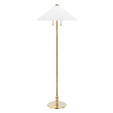 Hudson Valley Lighting Flare 2 Light Floor Lamp 24 In. Aged Brass L1399-AGB
