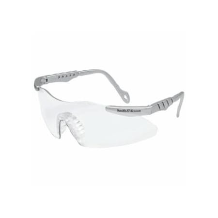 Smith And Wesson Magnum 3G Safety Glasses, Clear Polycarbonate Lens, Uncoated, Platinum, Nylon, Universal 412-19961