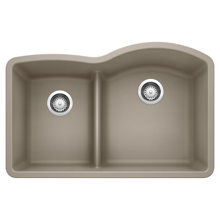 Blanco Diamond 1-3/4 Low Divide Reverse, Truffle 441608