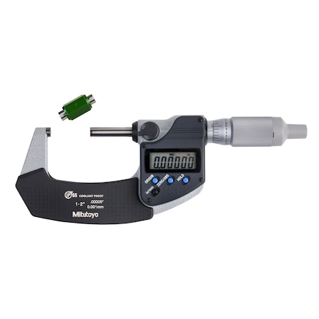 Mitutoyo Digimatic Outside Micrometer, I/M 1-2 In, .00005 In, NO, RT 293-345-32