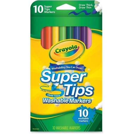 Lorell Super Tip Washable Marker, Assorted, 10PK CYO588610