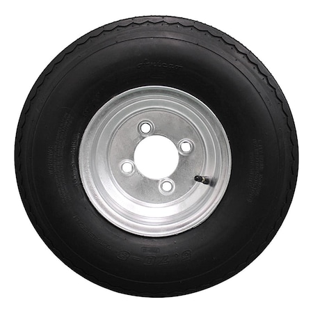 Antego 4-Pack Trailer Tire On Rim 570-8 5.70-8 Load C 4 Lug Galvanized Wheel, 4PK A83750205757065708