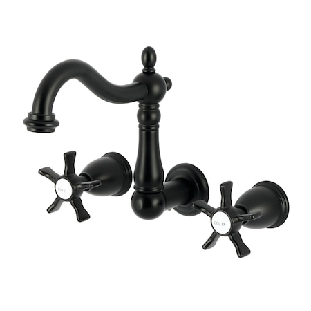 Kingston Brass Double-Handle Wall Mount Bathroom Faucet, Matte Black KS1250NX