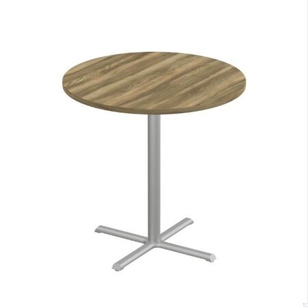 Correll Round Cafe Table, 48 in W, 48 in L, 42 in H, Particleboard Top, Colonial Hickory SXB48R-53-98-53