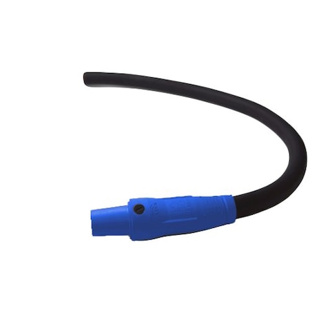 Power Assemblies Type W Pigtail 400A 4/0 AWG Series 16 Female Camlock to Blunt 3 ft, Blue 40TW16003FBB