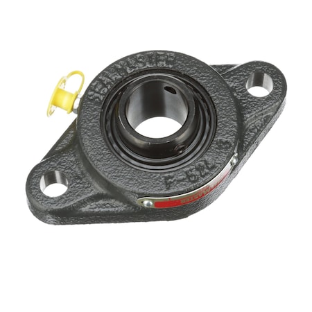 Sealmaster Mounted Cast Iron Two Bolt Flange Ball Bearing - 52100 Bearing Steel, Black Oxided - Setscrew Lock SFT-16C