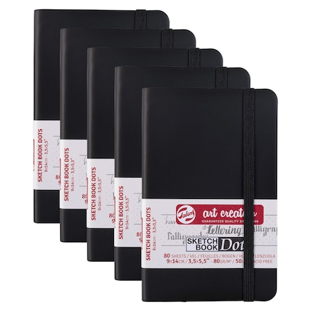 Talens Art Creation Dotted Sketchbook, 80 Sheets, 50lbs, 3.5'' x 5.5'', 5PK 9314401M