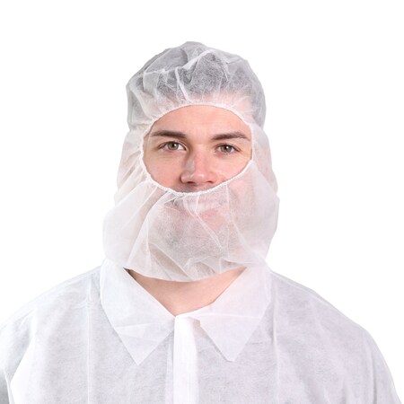 Vguard Polypropylene Hood, White, 20/100, LG, 2000PK B19Q13