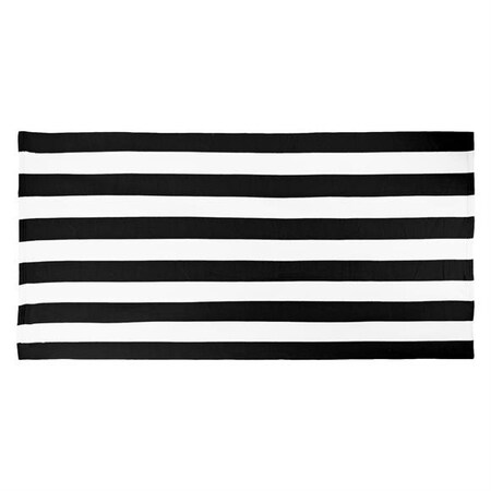Towelsoft Microfiber Cabana Stripe Beach Towel 30 inch x 60 inch Black BEACH-BP1538-blk