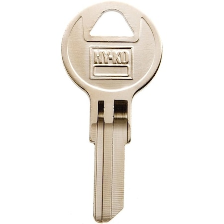 Hy-Ko Key Blank, Brass, Nickel, For: Chicago Cabinet, House Locks and Padlocks 11010CG27