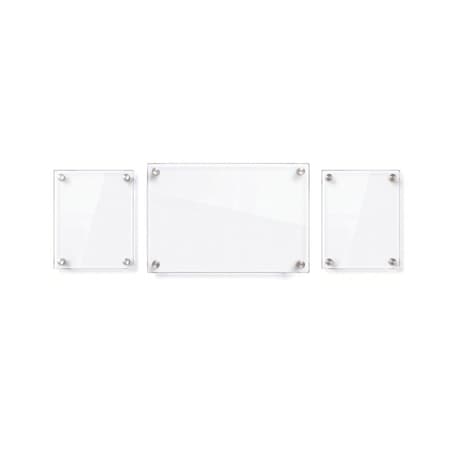 Azar Displays Floating Acrylic Gallery Wall Frame Set, 1" Stand off, Silver, 3PK 105707-SLV