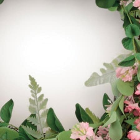 Homeroots 18" Pink And Green Mixed Assortment Artificial Wreath 634642