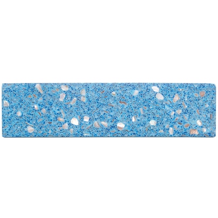 Apollo Tile Amalfi 3x12 in. Yosemite Blue with Copper flecks Glossy Shell, Terrazzo Elongated Subway Tile, 20PK APLAQT8806BRBLU