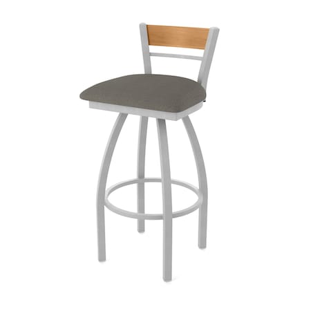 Holland Bar Stool Co Revelle 25in Swivel Counter Stool with Anodized Nickel Finish, Medium Back and Graph Chalice Seat 881