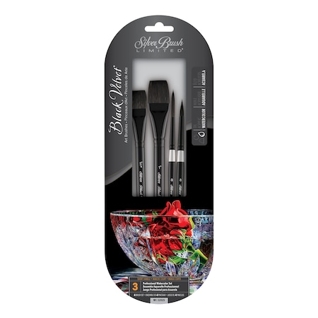 Silver Brush Black Velvet BEST Watercolor Brushes, 4-Piece Set WC-3202S