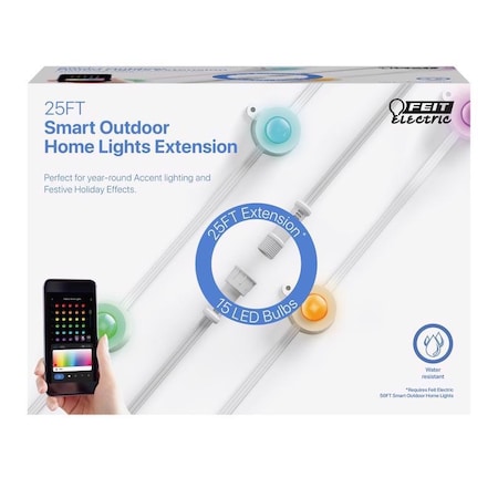 Feit Electric LED Smart-Enabled Color Changing String Lights Multicolored 25 ft. 15 lights SL5030RGBWAG25E