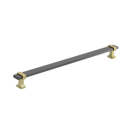 Amerock Overton 11-5/16 in 288 mm Center-to-Center Black Chrome/Brushed Gold Cabinet Pull BP36685BCRBGL