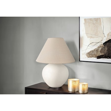 Monarch Specialties Lighting, 16 in.H, Table Lamp, Cream Shade, Cream Ceramic, Contemporary I 9631