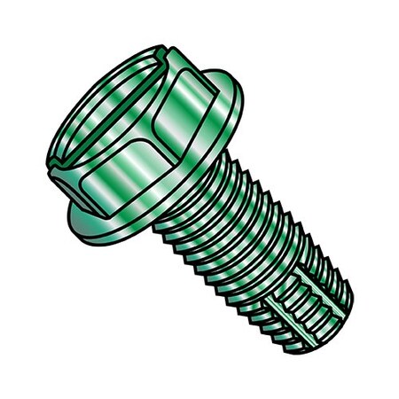 Zoro Select 6-32X3/8 Slot Hex Wash Ft Tcs F Zinc Bake Green, 10000Pk 0606FSWG