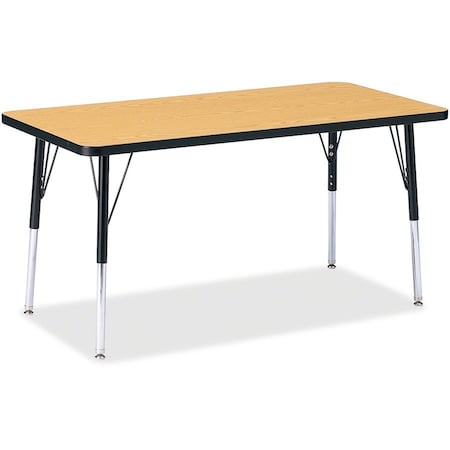 Jonti-Craft Berries Rectangle Activity Table, 24 in. x 48 in., A-height, Oak/Black/Black 6403JCA210