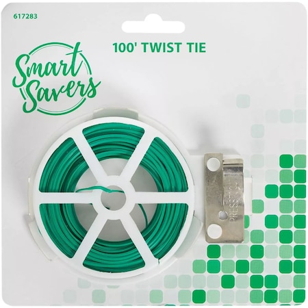 Smart Savers 100 ' Green Rubber Twist Tie BT029