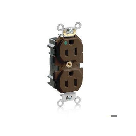 Leviton Straight Blade Receptacle, 5-15R, 15 A, 125V AC, Surface Mount, Self-Grounded M8200-H