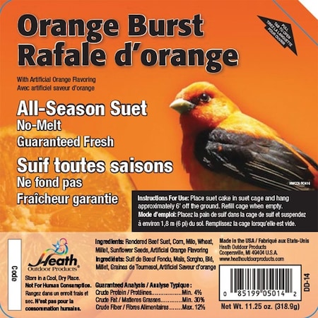Heath Suet Cake, AllSeason, Orange Flavor, 1125 oz DD-14