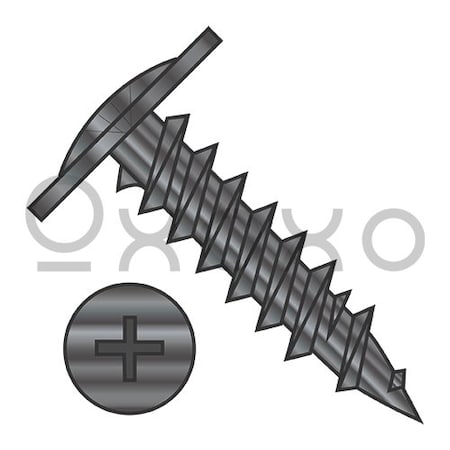 Oxoxo 8X9/16 Phillips Modified Truss Head Fine Thread Drywall Screw Fully Threaded Black Ox, 5000PK 528128