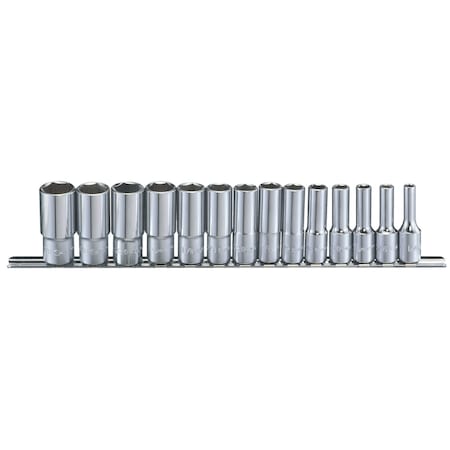 Genius Tools 14 Pc. 3/8in Dr. SAE Deep Hand Socket Set GS-314SD