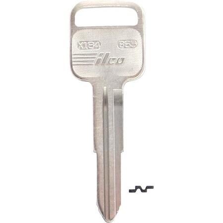 Kaba Ilco GM Nickel Plated Automotive Key, B65 / X184, 10PK AF01218093