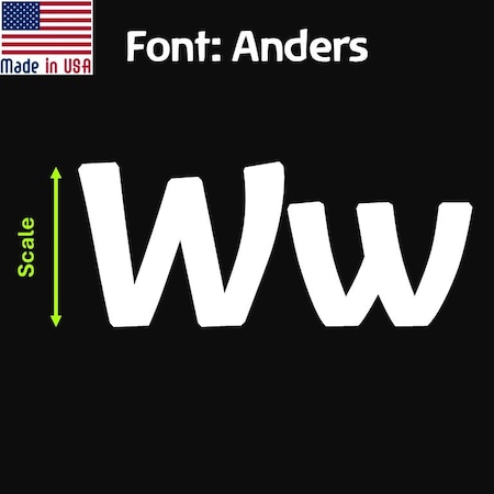 Aacc Self-Adhesive Vinyl Letter: W, Scale: 5 in. Color: White Font: Anders by, 12PK AACC-Anders-UW-White-I5x12