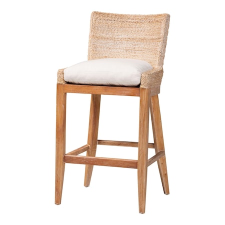 Bali & Pari Ridley Woven Seagrass Bar Stool, White Wash 265-14526-ZORO